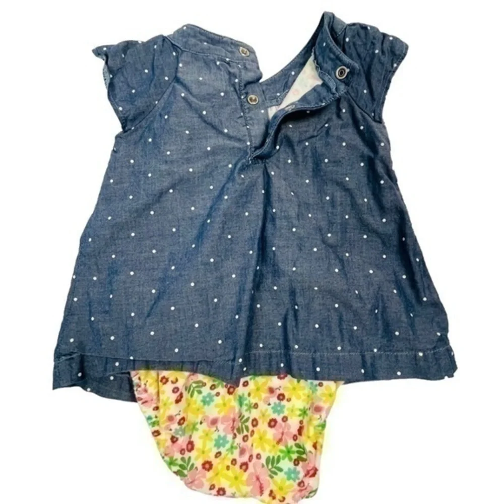 Carter’s Summer Dress with Diaper Bloomer | Baby 3-6 months | Polka Dot - Floral